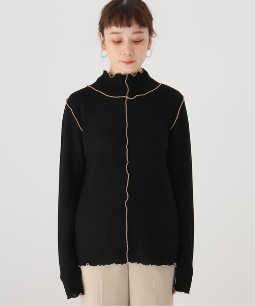 Simplicite(サンプリシテ)の「ワッフルパイピング プルオーバー◆(Tシャツ/カットソー・レディース・ブラック/ベージュ・FREE)」の13枚目の写真