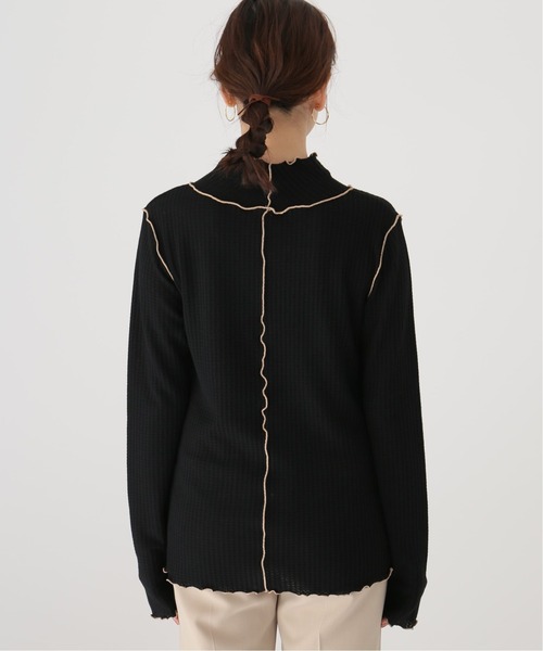 Simplicite(サンプリシテ)の「ワッフルパイピング プルオーバー◆(Tシャツ/カットソー・レディース・ブラック/ベージュ・FREE)」の15枚目の写真