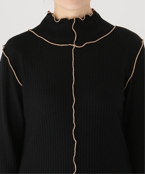 Simplicite(サンプリシテ)の「ワッフルパイピング プルオーバー◆(Tシャツ/カットソー・レディース・ブラック/ベージュ・FREE)」の16枚目の写真