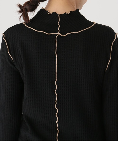 Simplicite(サンプリシテ)の「ワッフルパイピング プルオーバー◆(Tシャツ/カットソー・レディース・ブラック/ベージュ・FREE)」の17枚目の写真