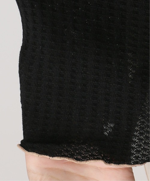 Simplicite(サンプリシテ)の「ワッフルパイピング プルオーバー◆(Tシャツ/カットソー・レディース・ブラック/ベージュ・FREE)」の8枚目の写真