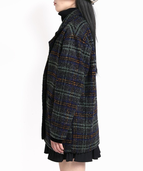 WC（ダブル シー）の「ダークチェックジャケット（テーラードジャケット・レディース・ブラウン/ネイビー・FREE）」の8枚目の写真