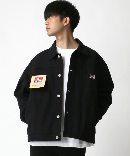 BEN DAVIS(ベンデイビス)の「BEN DAVIS/ベンデイビス ビッグシルエット TRUCKER JAKET/トラッカージャケット(カバーオール・メンズ・ブラック/ブラック系その他/ベージュ系その他・M/XL/L)」の21枚目の写真