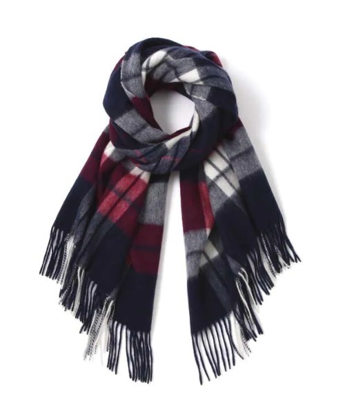 N.(N. Natural Beauty Basic)(エヌエヌナチュラルビューティーベーシック)の「◆ウールチェックストール(ストール/ショール・レディース・オフホワイト/ブルー/ネイビー・フリ-)」の15枚目の写真