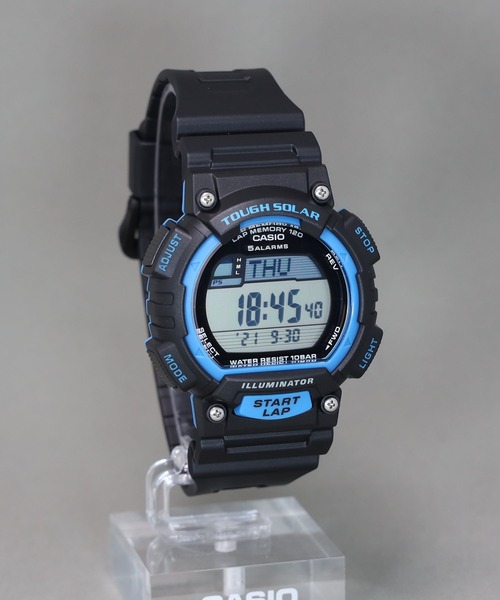 CASIO(カシオ)の「Casio Collection SPORTS / タフソーラー / STL-S100H-2AJH(デジタル腕時計・メンズ・ブラック×ブルー・FREE)」の4枚目の写真