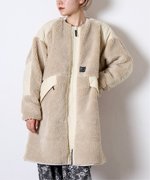 WOOLRICH（ウールリッチ）の「【WOOLRICH /ウールリッチ】テラパイルロングフリースジャケット（その他アウター・レディース・ブラック/アイボリー・FREE）」の2枚目の写真