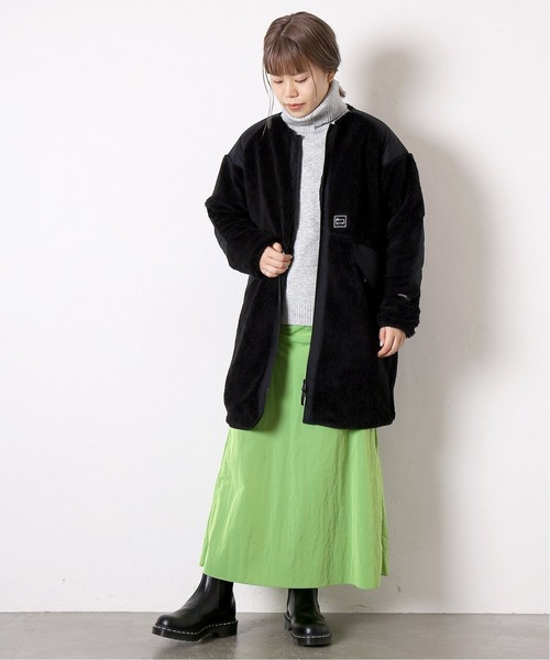 WOOLRICH（ウールリッチ）の「【WOOLRICH /ウールリッチ】テラパイルロングフリースジャケット（その他アウター・レディース・ブラック/アイボリー・FREE）」の4枚目の写真