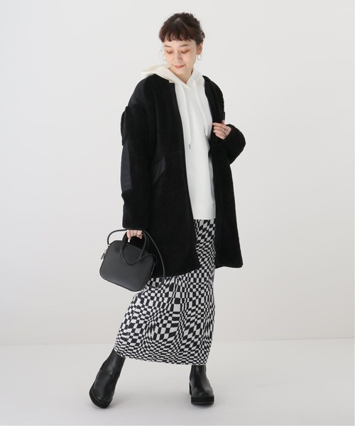 WOOLRICH（ウールリッチ）の「【WOOLRICH /ウールリッチ】テラパイルロングフリースジャケット（その他アウター・レディース・ブラック/アイボリー・FREE）」の8枚目の写真