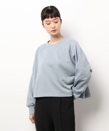 Samansa Mos2 blue | バックロゴ裏毛スウェット(スウェット)