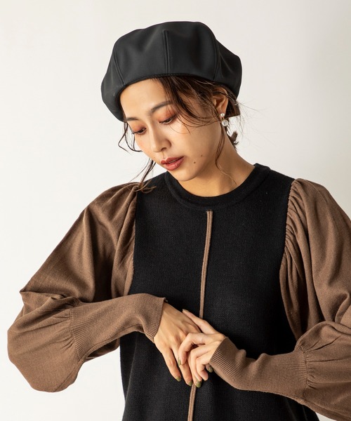 MILLION CARATS（ミリオンカラッツ）の「ワンランク上のお洒落を導くスエードベレー（ニットキャップ/ビーニー・レディース・ブラック/ベージュ・FREE）」の11枚目の写真