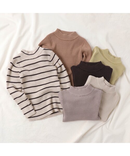 apres les cours(アプレレクール)の「リブニット_ウォッシャブル(ニット/セーター・キッズ・ベージュ/ラベンダー/その他2/アイボリー/イエロー/チャコール・130/80/140/100/110/90/120)」の12枚目の写真