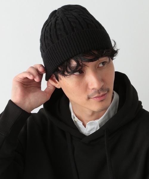 GLOBAL WORK（グローバルワーク）の「アラエルケーブルワッチ／ユニ/239060（ニットキャップ/ビーニー・メンズ・ネイビー/ブラック/ライトベージュ/グレー・FREE）」の2枚目の写真