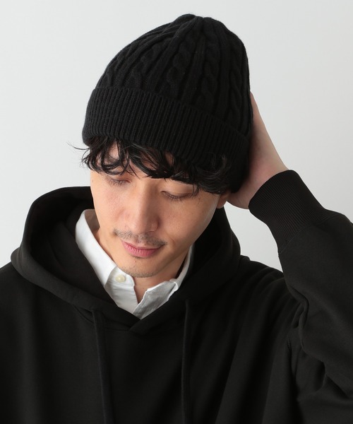 GLOBAL WORK（グローバルワーク）の「アラエルケーブルワッチ／ユニ/239060（ニットキャップ/ビーニー・メンズ・ネイビー/ブラック/ライトベージュ/グレー・FREE）」の9枚目の写真