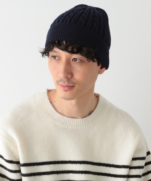 GLOBAL WORK（グローバルワーク）の「アラエルケーブルワッチ／ユニ/239060（ニットキャップ/ビーニー・メンズ・ネイビー/ブラック/ライトベージュ/グレー・FREE）」の5枚目の写真