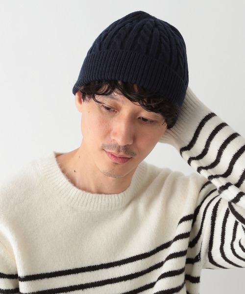 GLOBAL WORK（グローバルワーク）の「アラエルケーブルワッチ／ユニ/239060（ニットキャップ/ビーニー・メンズ・ネイビー/ブラック/ライトベージュ/グレー・FREE）」の10枚目の写真