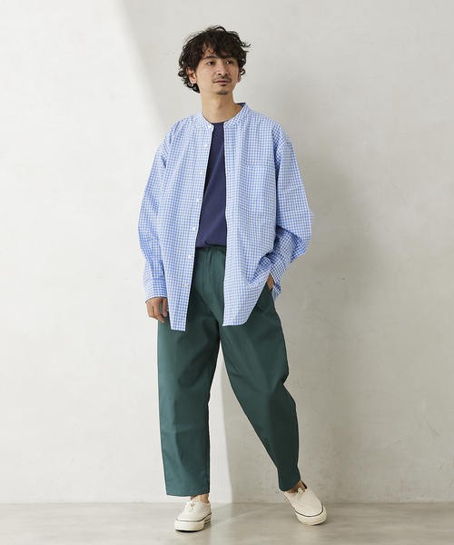 【新品】JOURNAL STANDARD relumeプルオーバー セール】【relume SPORTS WEAR】オーバーサイズ バンドカラーシャツ