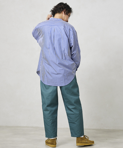 JOURNAL STANDARD relume（ジャーナルスタンダード　レリューム）の「【relume SPORTS WEAR】オーバーサイズ バンドカラーシャツ（シャツ/ブラウス・メンズ・ネイビー/サックスブルー/グリーン・MEDIUM/LARGE）」の14枚目の写真