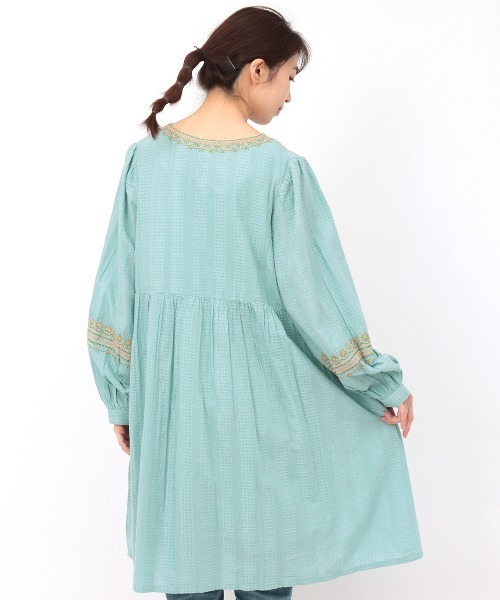 チチカカ（チチカカ）の「アガベステッチラインチュニック（チュニック・レディース・ピンク/イエロー/ブルー・FREE）」の12枚目の写真