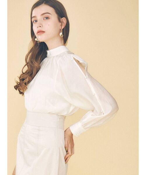 MERCURYDUO(マーキュリーデュオ)の「ステッチデザインタフタマーメイドスカート(スカート・レディース・アイボリー/ピンク/ブルー・SMALL/MEDIUM)」の7枚目の写真