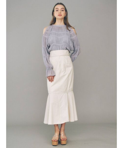 MERCURYDUO(マーキュリーデュオ)の「ステッチデザインタフタマーメイドスカート(スカート・レディース・アイボリー/ピンク/ブルー・SMALL/MEDIUM)」の11枚目の写真