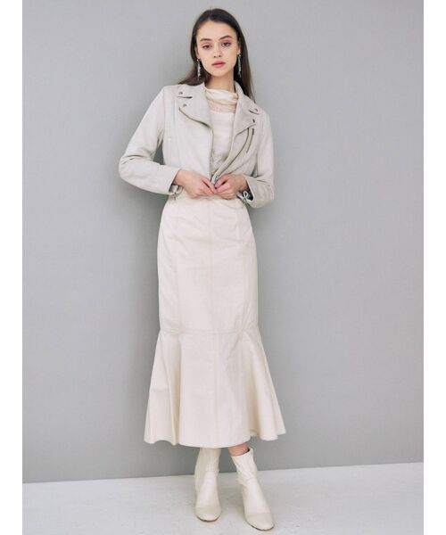 MERCURYDUO(マーキュリーデュオ)の「ステッチデザインタフタマーメイドスカート(スカート・レディース・アイボリー/ピンク/ブルー・SMALL/MEDIUM)」の15枚目の写真