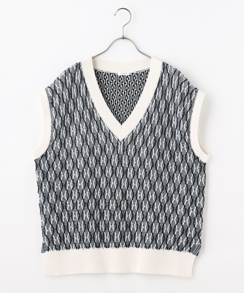 Honeys（ハニーズ）の「ニットベスト（ベスト・レディース・ブラック/ベージュ/ミント・S/M/L）」の19枚目の写真