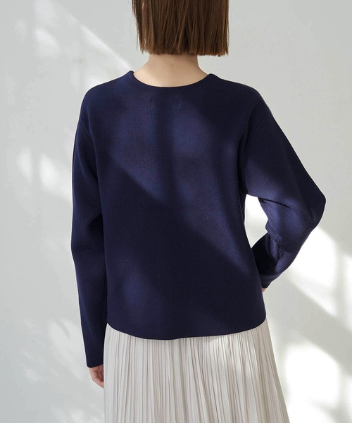 ROPE' PICNIC(ロペピクニック)の「リングドット使いポケットニットカーディガン(カーディガン/ボレロ・レディース・ネイビー/オフホワイト/グリーン・38)」の10枚目の写真