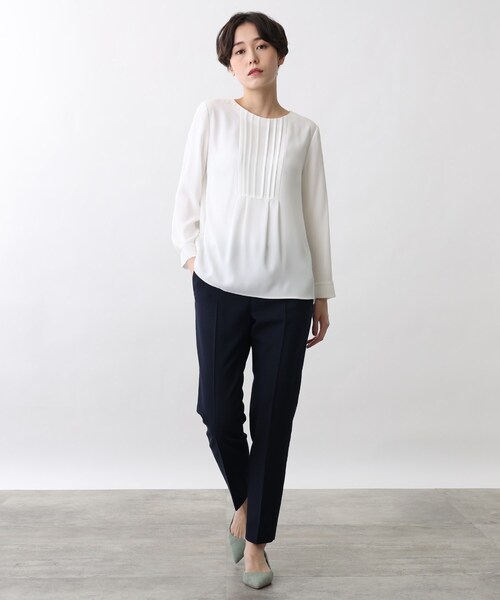 INDIVI（インディヴィ）の「◆【洗える/UVケア】ストレッチツィードパンツ（スーツパンツ・レディース・ネイビー/ネイビー系5/ブラック系3/ブラック系5・38/36/40/05/03）」の22枚目の写真