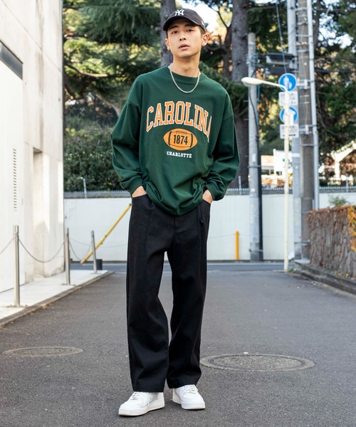 WEGO(ウィゴー)の「WEGO/【2点セット】アクセ付きカレッジロンT(Tシャツ/カットソー・メンズ・ホワイト/ダークグリーン/ブラック・LARGE/MEDIUM)」の8枚目の写真