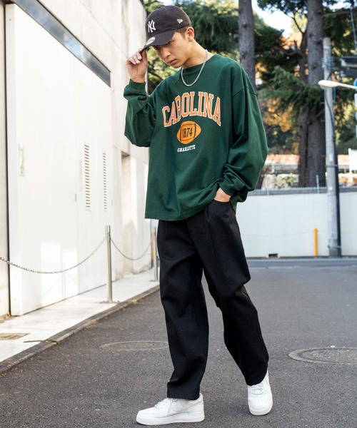 WEGO(ウィゴー)の「WEGO/【2点セット】アクセ付きカレッジロンT(Tシャツ/カットソー・メンズ・ホワイト/ダークグリーン/ブラック・LARGE/MEDIUM)」の22枚目の写真