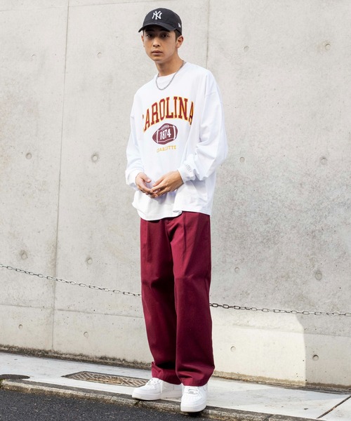 WEGO(ウィゴー)の「WEGO/【2点セット】アクセ付きカレッジロンT(Tシャツ/カットソー・メンズ・ホワイト/ダークグリーン/ブラック・LARGE/MEDIUM)」の21枚目の写真