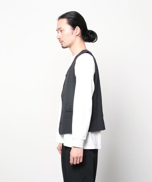 ROTAR（ローター）の「Houndstooth Seersucker Vest シアサッカー ベスト 千鳥柄（ベスト・メンズ・ブラック/ネイビー・X-LARGE/MEDIUM/LARGE）」の3枚目の写真