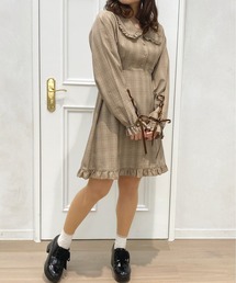 【LARME × apresjour コラボ】フリル襟チェックワンピース【ZOZOTOWN限定アイテム】