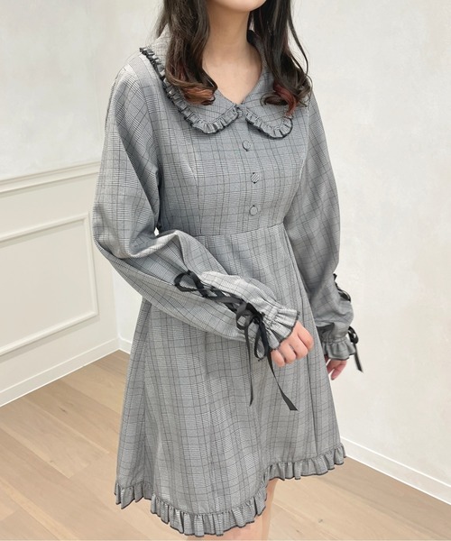 apres jour(アプレジュール)の「【LARME × apresjour コラボ】フリル襟チェックワンピース【ZOZOTOWN限定アイテム】(ワンピース・レディース・ブラック系その他/ブラウン系その他・X-LARGE/フリー)」の22枚目の写真