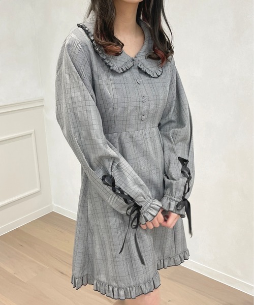 apres jour(アプレジュール)の「【LARME × apresjour コラボ】フリル襟チェックワンピース【ZOZOTOWN限定アイテム】(ワンピース・レディース・ブラック系その他/ブラウン系その他・X-LARGE/フリー)」の16枚目の写真