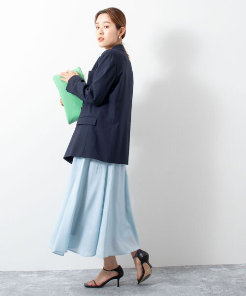 NOLLEY’S Sophi（ノーリーズソフィ）の「シアーローンフレアースカート（スカート・レディース・ネイビー/イエロー/ミント/ライトブルー/グリーン/サーモンピンク/ブラック・1/2/0）」の22枚目の写真