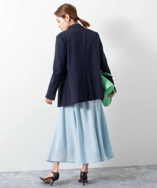NOLLEY’S Sophi（ノーリーズソフィ）の「シアーローンフレアースカート（スカート・レディース・ネイビー/イエロー/ミント/ライトブルー/グリーン/サーモンピンク/ブラック・1/2/0）」の19枚目の写真