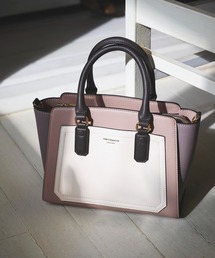 & chouette | フロントポケット パステルハンドバッグ(ショルダーバッグ)