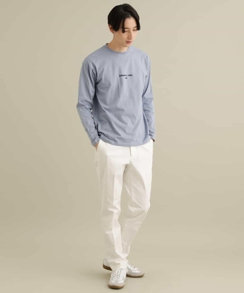 a.v.v(アーヴェヴェ)の「ミニロゴセミワイドシルエットカットソー(Tシャツ/カットソー・メンズ・ホワイト/ライトブルー/ミント・46/48/50)」の13枚目の写真