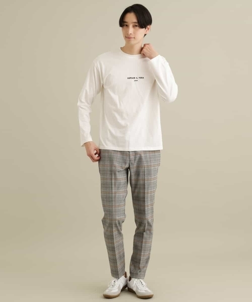 a.v.v(アーヴェヴェ)の「ミニロゴセミワイドシルエットカットソー(Tシャツ/カットソー・メンズ・ホワイト/ライトブルー/ミント・46/48/50)」の9枚目の写真