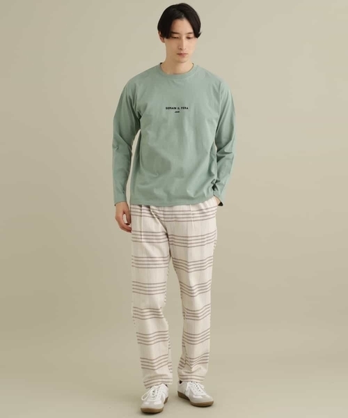 a.v.v(アーヴェヴェ)の「ミニロゴセミワイドシルエットカットソー(Tシャツ/カットソー・メンズ・ホワイト/ライトブルー/ミント・46/48/50)」の5枚目の写真