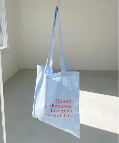 Heather（ヘザー）の「レタリングトートバッグ  271056（トートバッグ・レディース・ホワイト×グリーン/ホワイト×ブラック/ブルー系その他/ピンク系その他/ホワイト×ブラウン・ONE SIZE）」の7枚目の写真