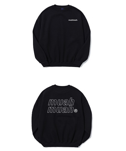 muahmuah(ムーアムーア)の「A'GEM/9 × .kom『muah muah/ムーアムーア』VIVID MUAH LOGO MTM/ヴィヴィットロゴ スウェットシャツ(スウェット・レディース・グレー/インディゴブルー/ブラック/アイボリー・FREE)」の22枚目の写真