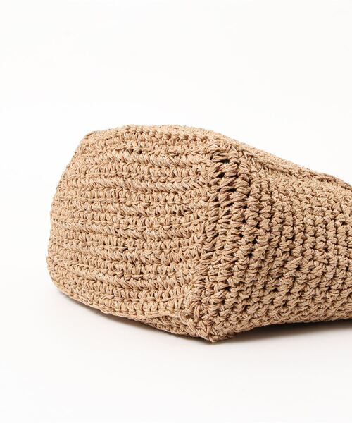 cache cache(カシュ カシュ)の「カシュカシュ cachecache / 下がりリボンペーパー手編みトートバッグ(かごバッグ・レディース・ラベンダー/ブラック/グレー/ベージュ/グリーン/マスタード・FREE)」の15枚目の写真