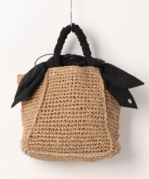 cache cache(カシュ カシュ)の「カシュカシュ cachecache / 下がりリボンペーパー手編みトートバッグ(かごバッグ・レディース・ラベンダー/ブラック/グレー/ベージュ/グリーン/マスタード・FREE)」の21枚目の写真