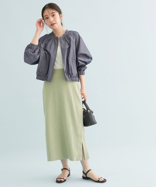 VIS（ビス）の「【UVケア】ジャンブレーアソートブルゾン（ポンチョ・レディース・チャコールグレー/ネイビー/キナリ・FREE）」の17枚目の写真