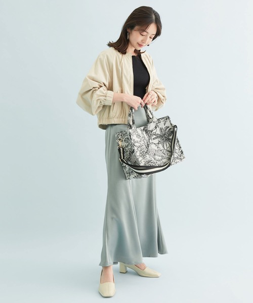 VIS（ビス）の「【UVケア】ジャンブレーアソートブルゾン（ポンチョ・レディース・チャコールグレー/ネイビー/キナリ・FREE）」の12枚目の写真