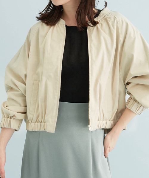 VIS（ビス）の「【UVケア】ジャンブレーアソートブルゾン（ポンチョ・レディース・チャコールグレー/ネイビー/キナリ・FREE）」の15枚目の写真