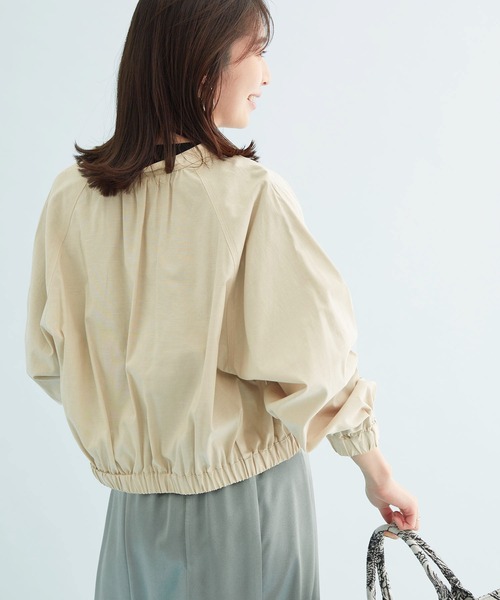 VIS（ビス）の「【UVケア】ジャンブレーアソートブルゾン（ポンチョ・レディース・チャコールグレー/ネイビー/キナリ・FREE）」の10枚目の写真