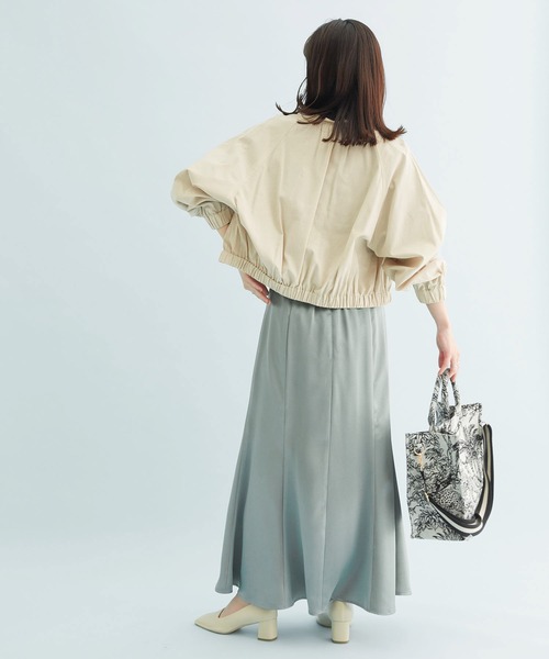 VIS（ビス）の「【UVケア】ジャンブレーアソートブルゾン（ポンチョ・レディース・チャコールグレー/ネイビー/キナリ・FREE）」の8枚目の写真